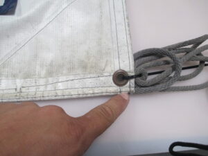 Hem or seam in banner