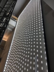 LED matrix inside a mural