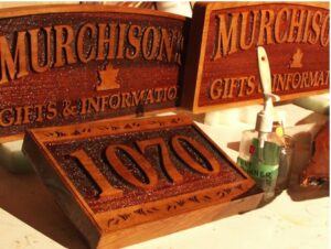 stained Sand Blast Signs 