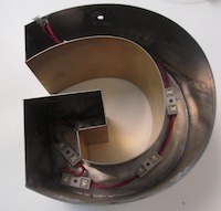 Looking inside a Halo Channel letter