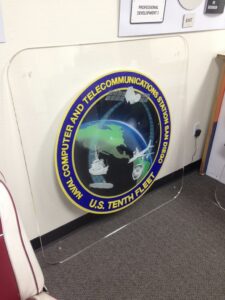 US Navy Lobby Sign Waiting for install