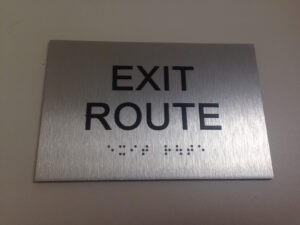 Exit route sign