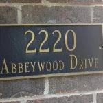 Address Number is cast plaque