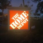 Monument Sign Home Depot at night