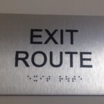 Brushed Aluminum Exit Route Sign