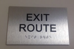 Brushed Aluminum Exit Route Sign