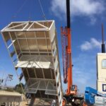 Monument off Santa maria Freeway during installation