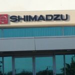 wall sign dimensional letter Shimadzu